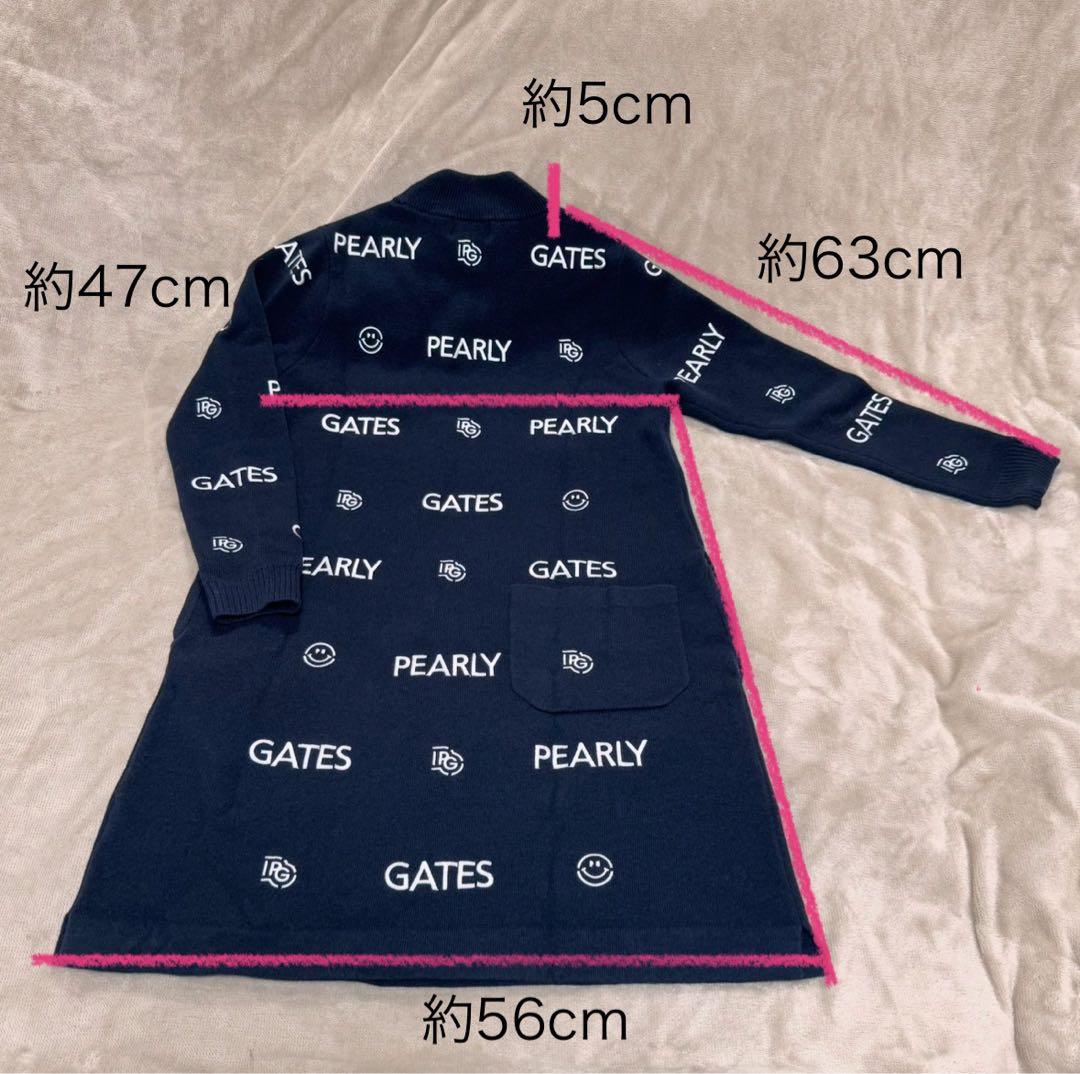 パーリーゲイツ モックネック ニットワンピース 刺繍 ネイビー 0 レディース