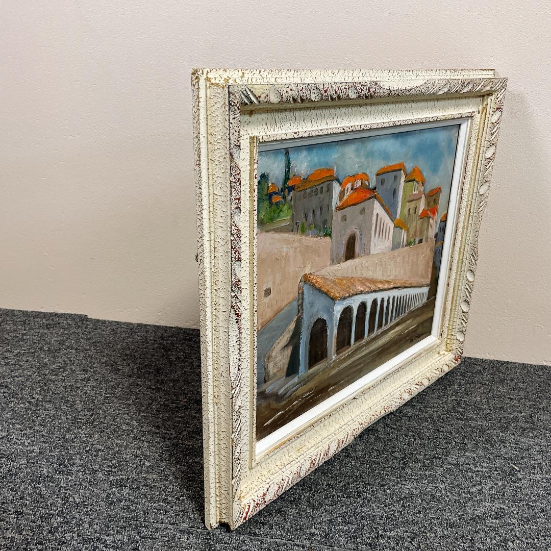 大滝真弘「アッシジ」油彩　真作 世界堂額装 風景画 イタリア