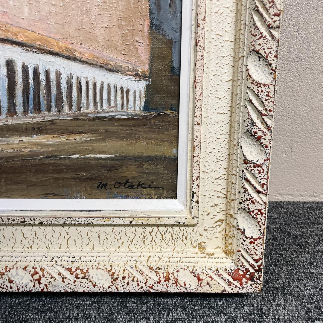 大滝真弘「アッシジ」油彩　真作 世界堂額装 風景画 イタリア