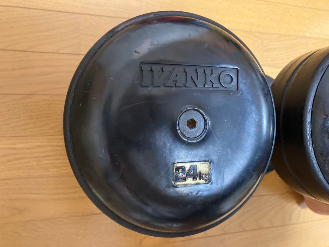 ②ivanko ジム用ラバーダンベル24kg　ゴールドジム アイロテック