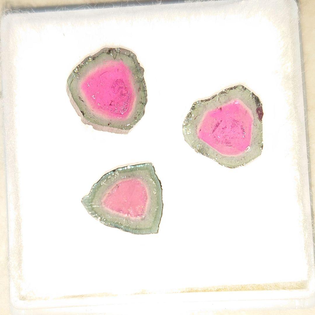 ウォーターメロントルマリン・ルース・3ピース