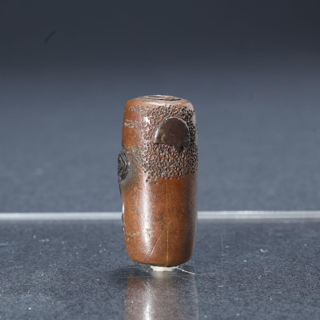 緒締め玉　霊芝　提げもの　金属　金工　R1643