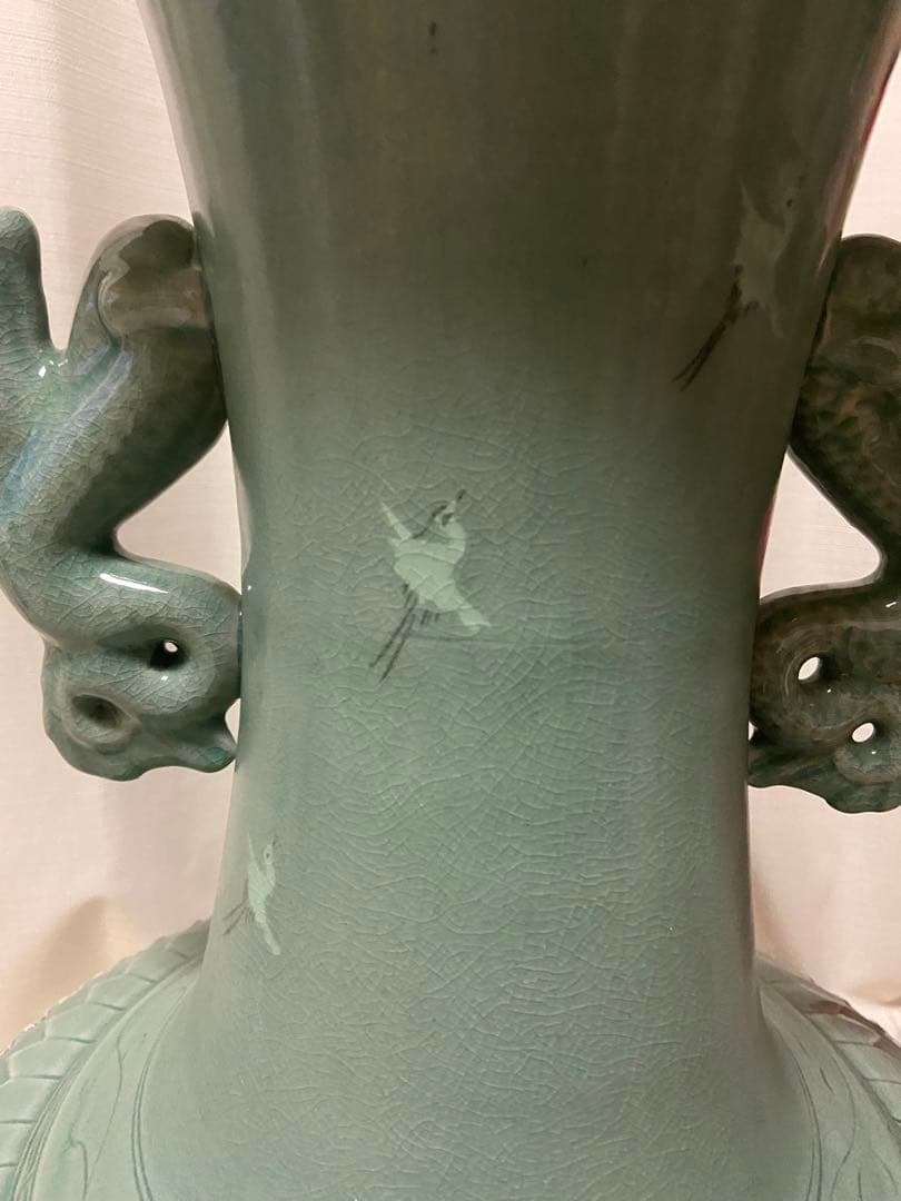 高麗青磁 壺 花瓶 置物　特大花瓶　インテリア