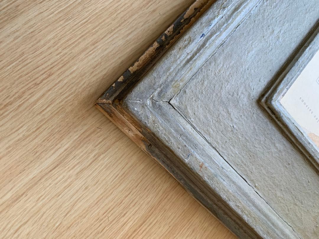 【希少.期間限定出品】額縁　グレー　木製フレーム　アンティーク