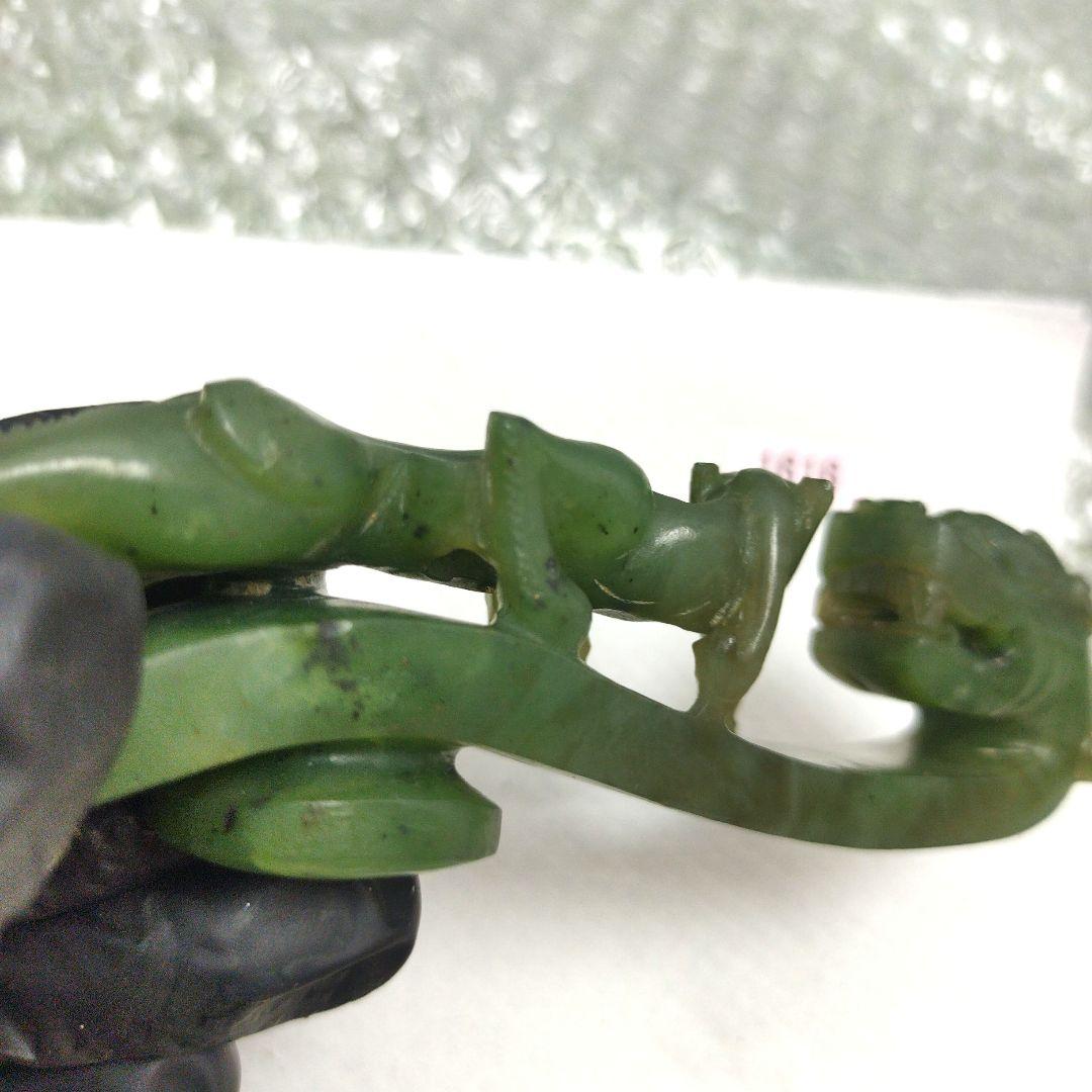 ゆ*う様 中国工芸品 美術 唐物骨董 中国古玩 玉帯鉤 翡翠 龍