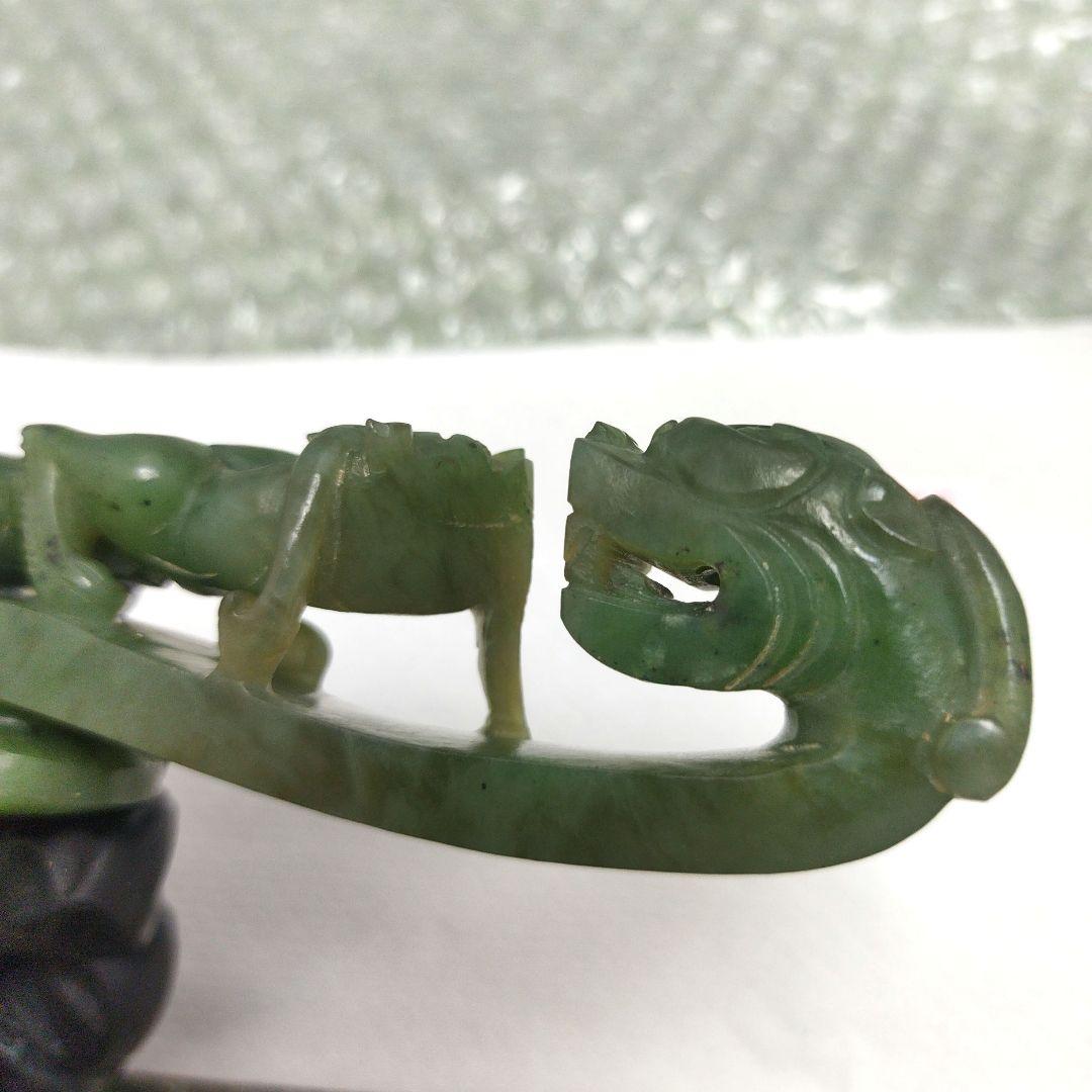 ゆ*う様 中国工芸品 美術 唐物骨董 中国古玩 玉帯鉤 翡翠 龍