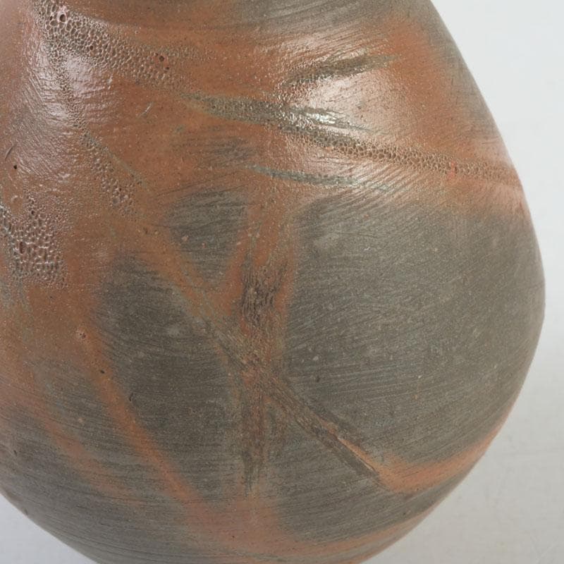 茶道具　備前焼　古備前　火襷　水滴　茶入　袱紗付　共箱二重箱　V　9374