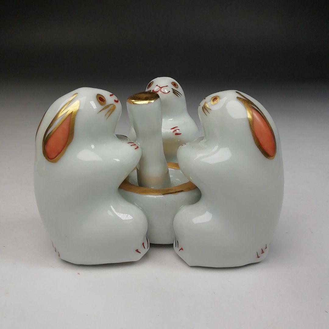 Ｗ４９　蓋置　『三ツ兎　蓋置』『高野昭阿弥 造』　共箱　茶道具