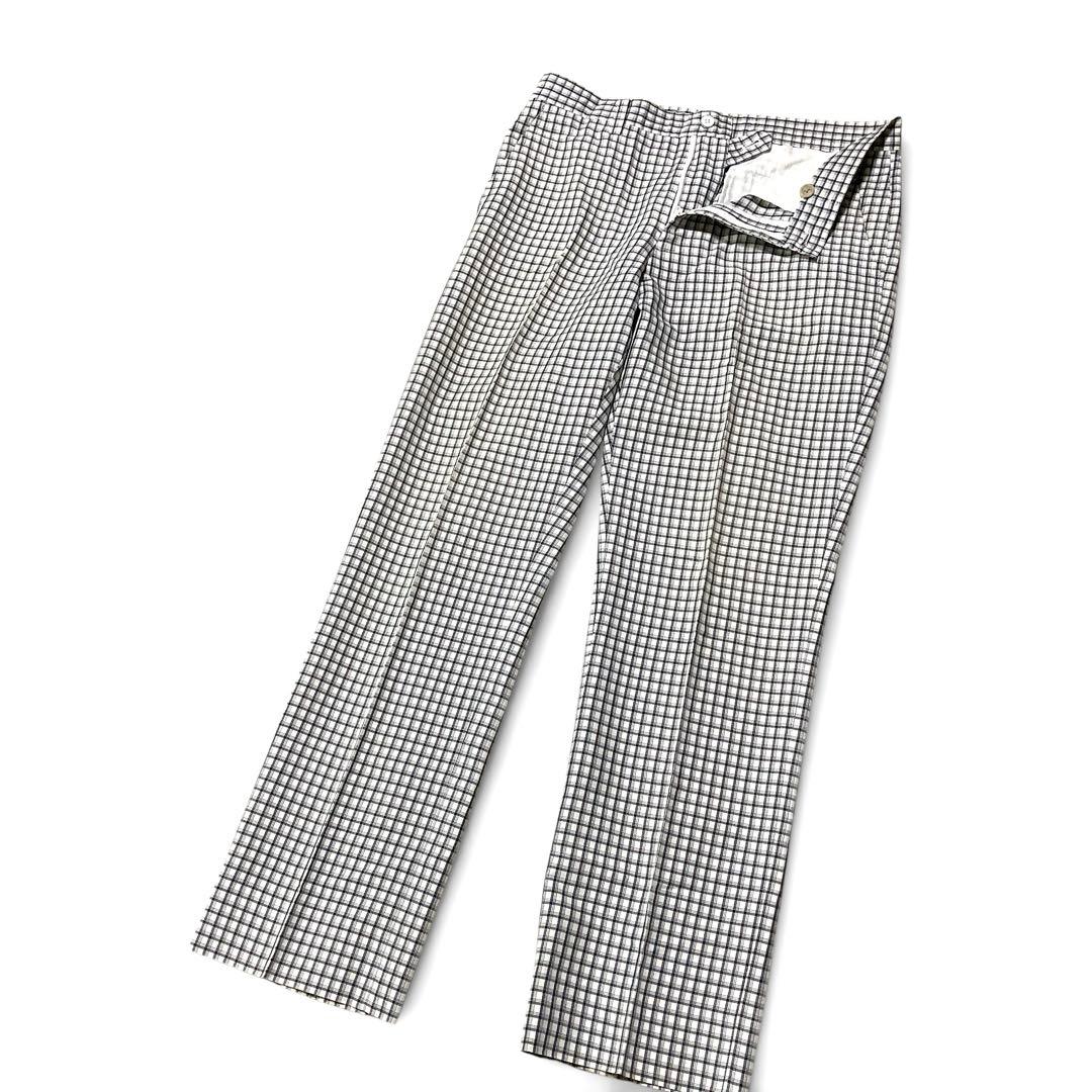 美品　ゴルフ　パンツ　BURBERRY チェック柄　ストレッチ スラックス 春夏