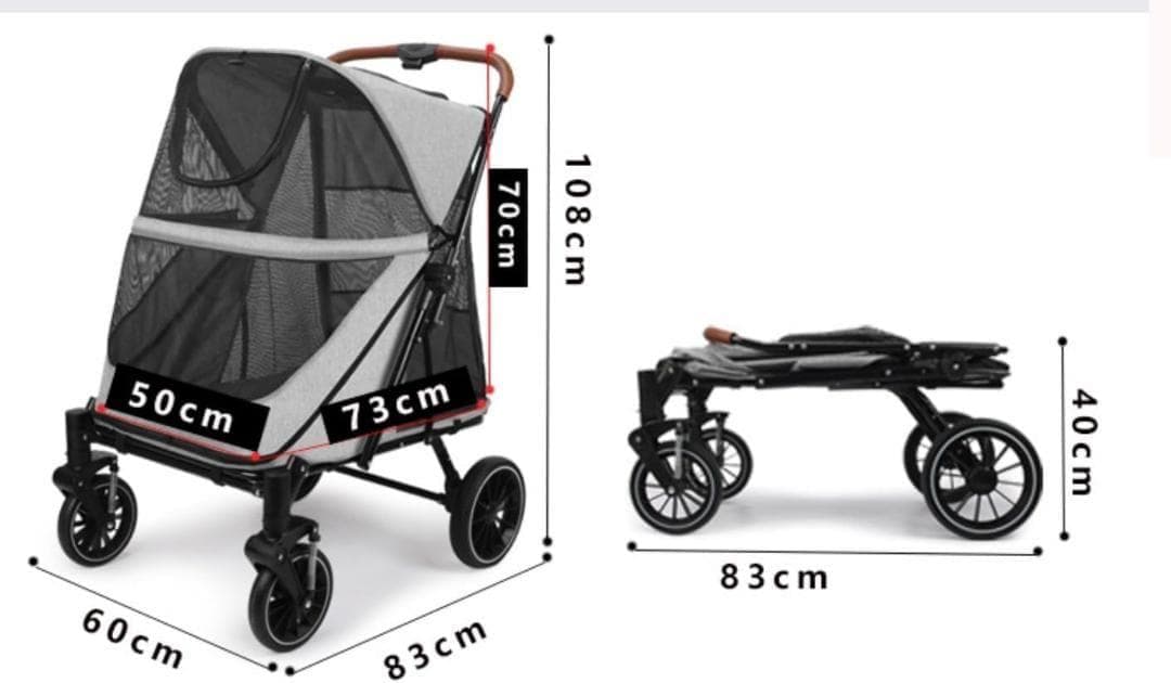 大型犬カート ペットカート ワンタッチ折りたたみ式 犬カート