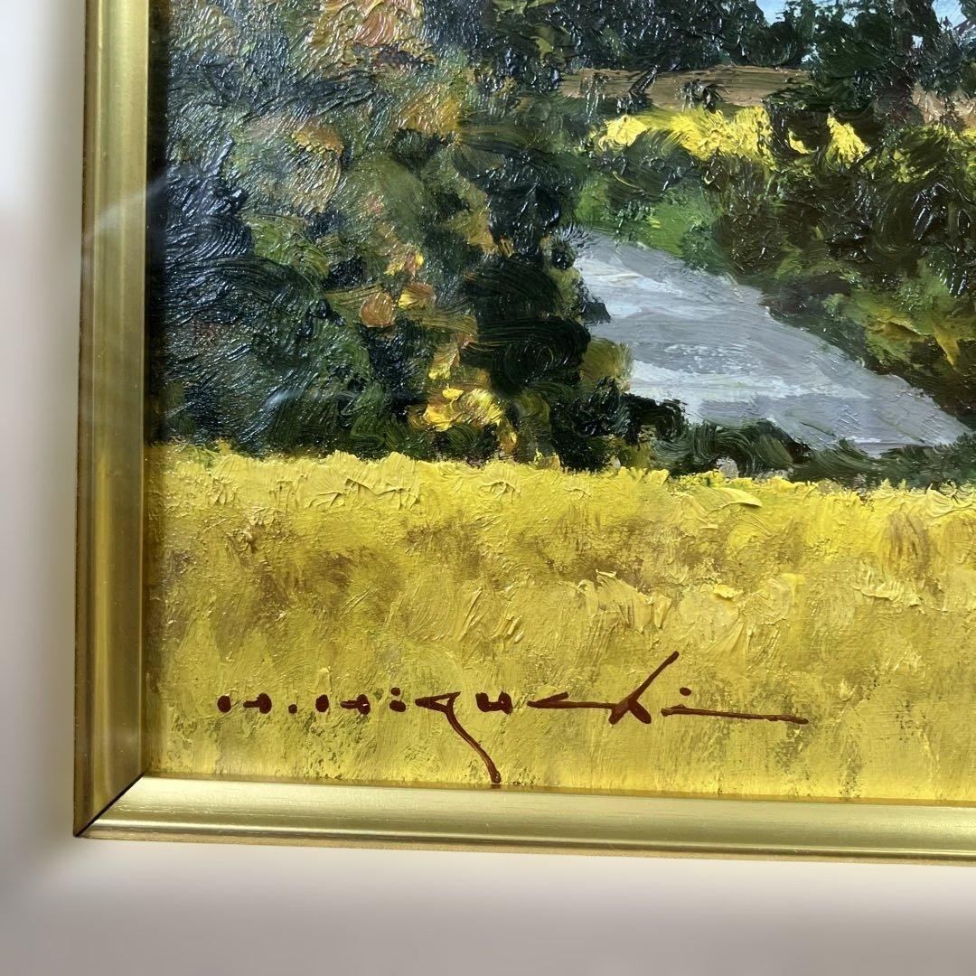 油彩　樋口洋「高社山と千曲川　F6」一枚の繪取り扱い作家