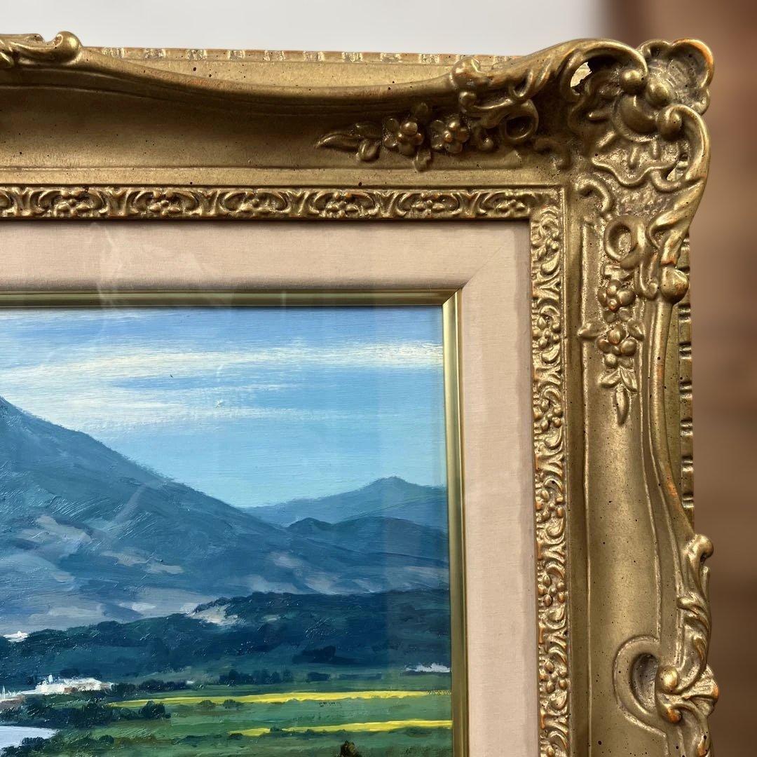 油彩　樋口洋「高社山と千曲川　F6」一枚の繪取り扱い作家