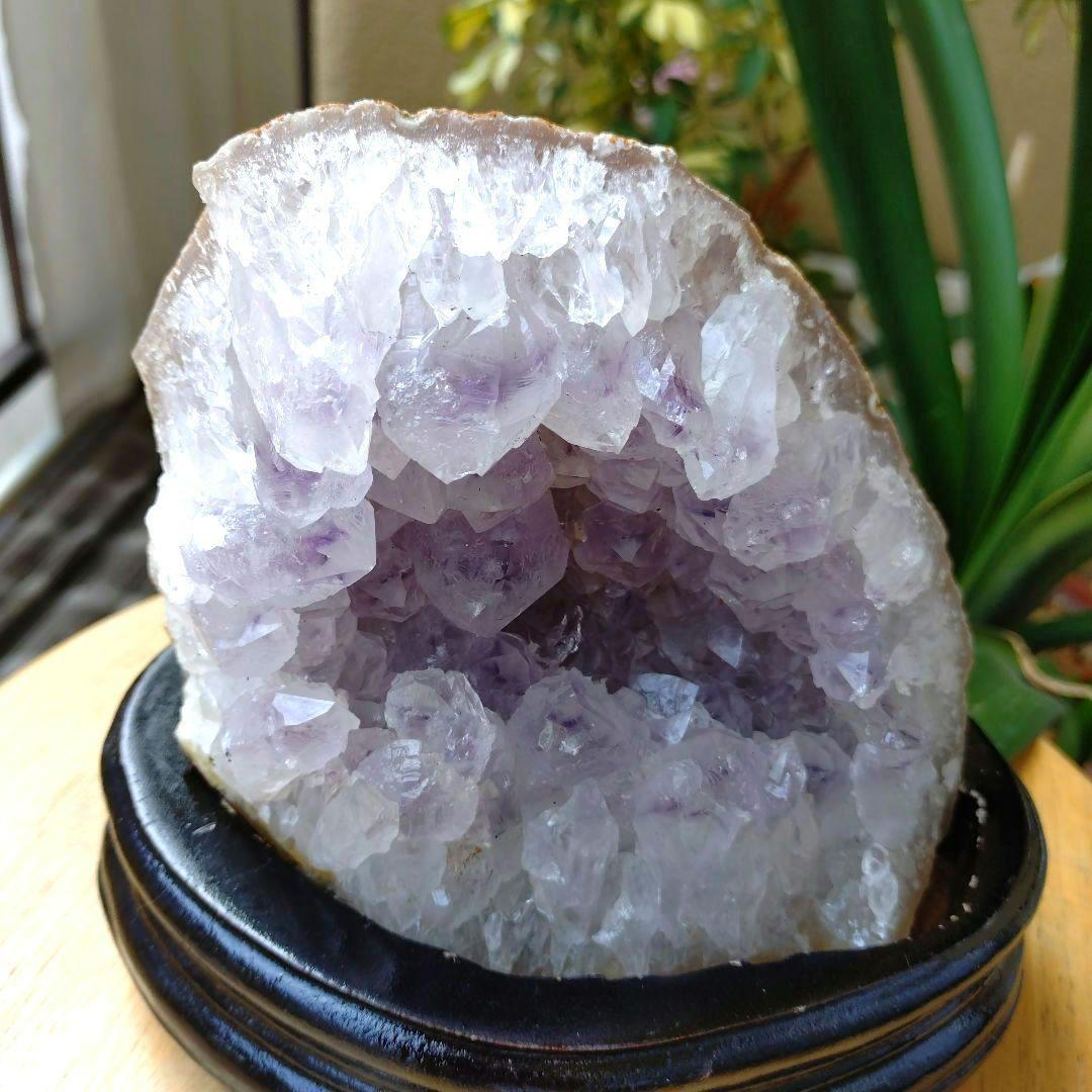 【割引特価】ジオード☆ブラジル産アゲートアメジストクラスター　ドーム　1.3Kg