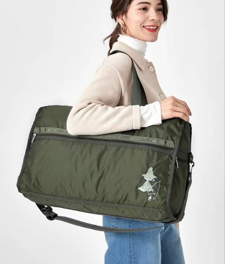 レスポートサック　ムーミン ボストンバッグ オリーブグリーン