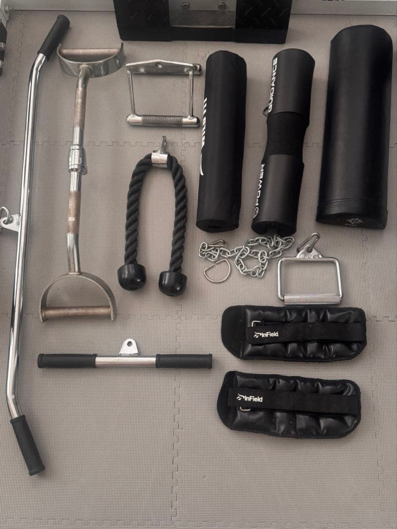 パワーラック140kgバーベル、24kgダンベル、ベンチ、ホームジムセット