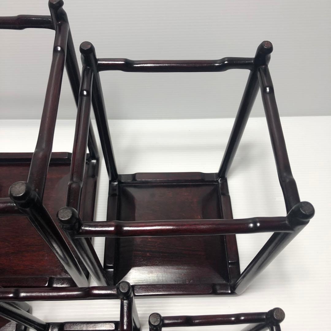 【唐木家具】飾台5連　盆栽高台　花台 香炉台