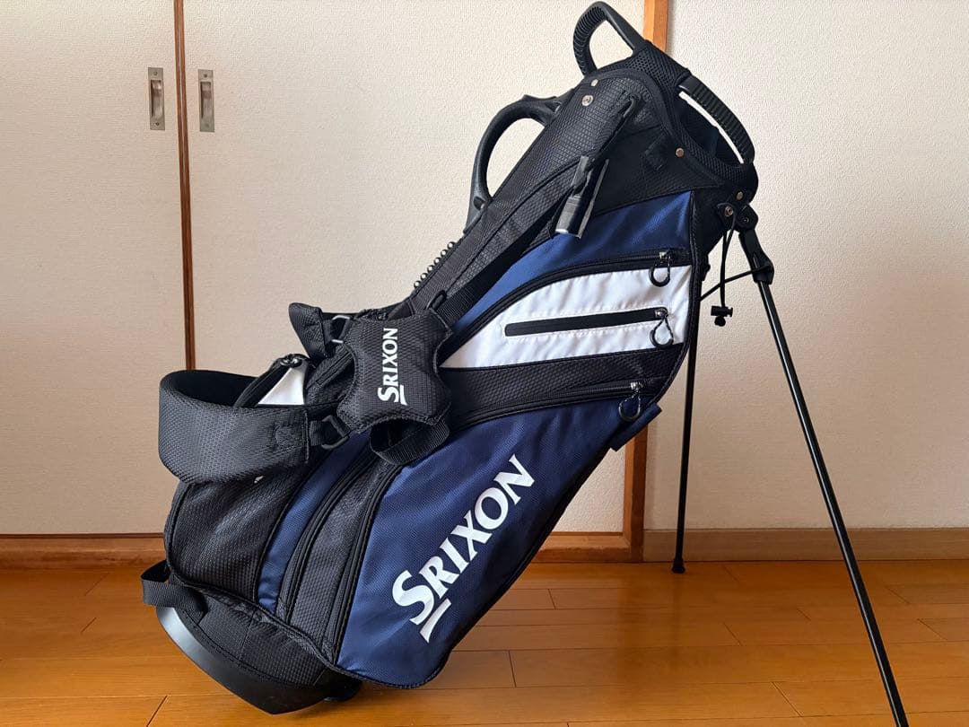 スリクソン スタンド式 軽量キャディバッグ【ブラック/ネイビー】美品