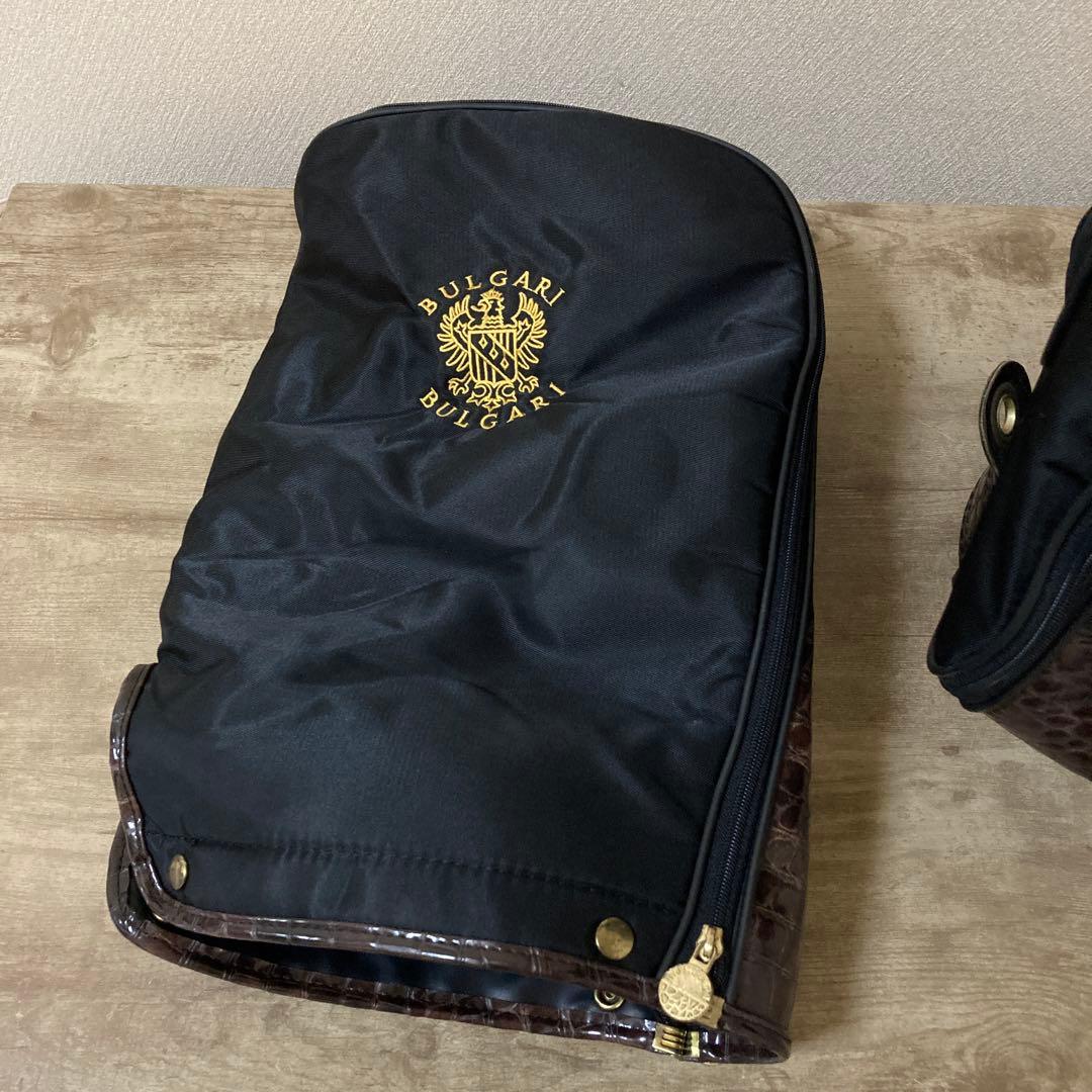 ブルガリ　ゴルフ　キャディバッグ　ヴィンテージ 旧ロゴ×刺繍　希少　クロコ型押