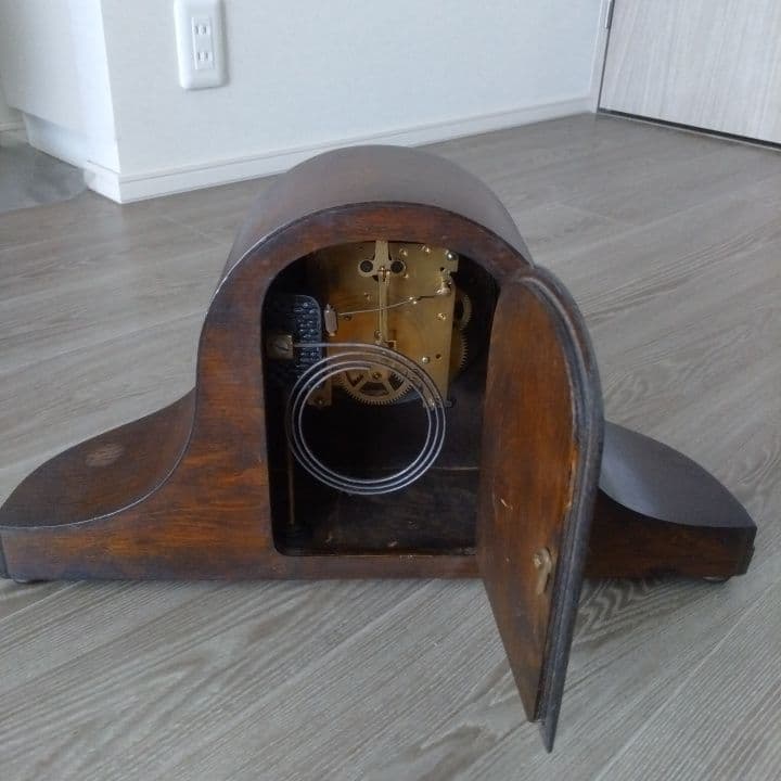 イギリスアンティーク1931年 アナログ時計 木製阪急「英国アンティーク展」購入