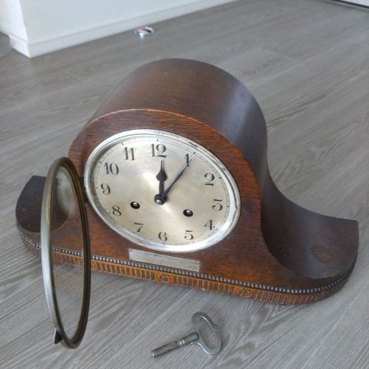 イギリスアンティーク1931年 アナログ時計 木製阪急「英国アンティーク展」購入