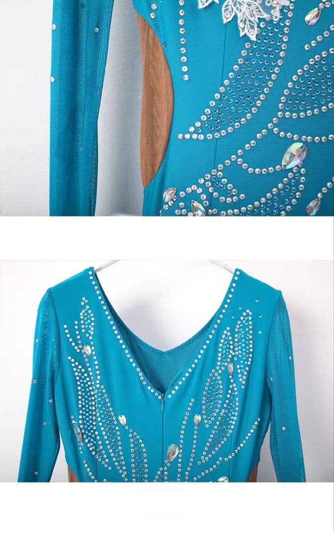 華やか✭ロング花柄ドレス★ダンス映え魅力✭エレガントシーンに最適