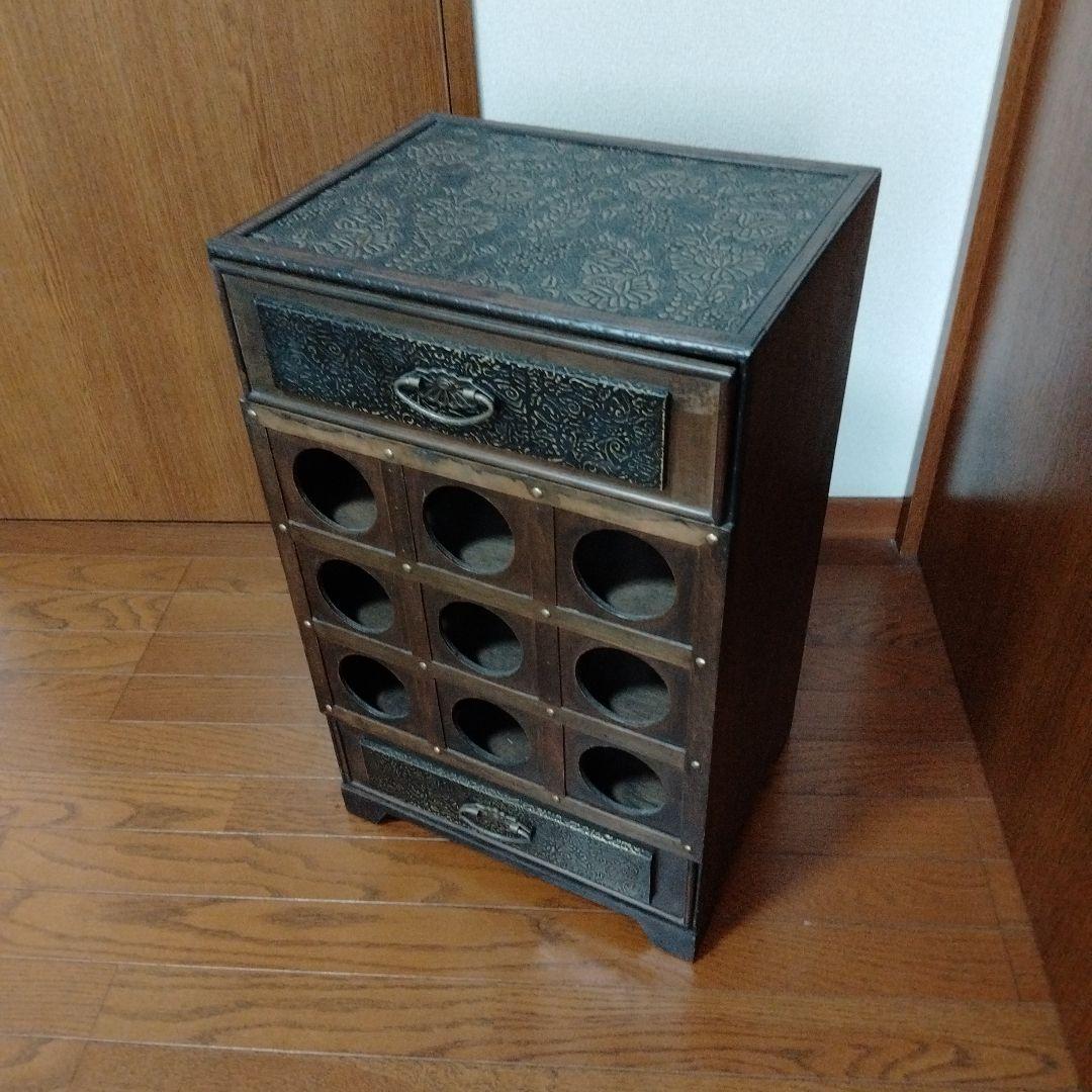 ワインラック　レトロ/ヴィンテージ　古民家/蔵出し/古道具　希少　シェルフ