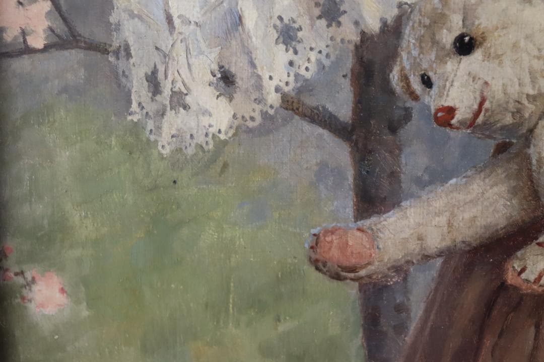 真作保証 西洋美術 ヨーロッパ絵画 「少女と女性」油彩20号 18～19世紀古画