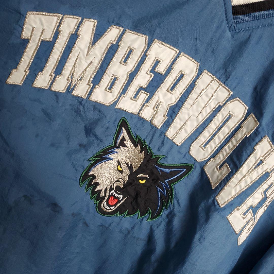 チャンピオン　ウルブズ ナイロン プルオーバージャケット　ビッグロゴ　　NBA