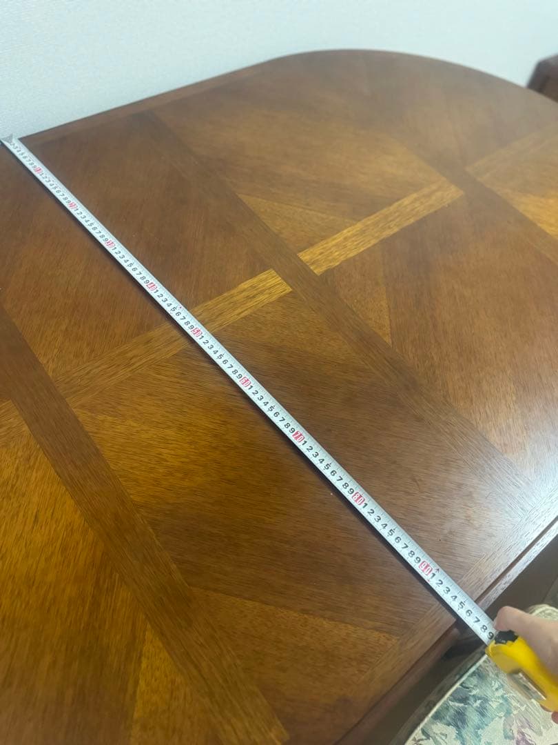 マルニモッコウ　地中海シリーズ　木製楕円形テーブル　花柄椅子4脚セット