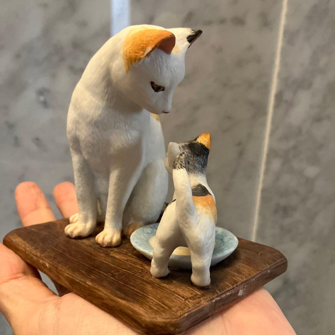 アメリカ80年代アイリーンスペンサーデザイン　仲睦まじい親子猫の陶器