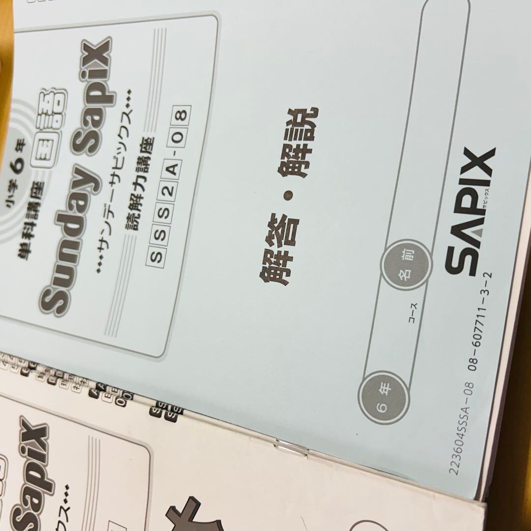 0㉓b サピックス　SAPIX 6年　Sunday Sapix 国語　単科講座