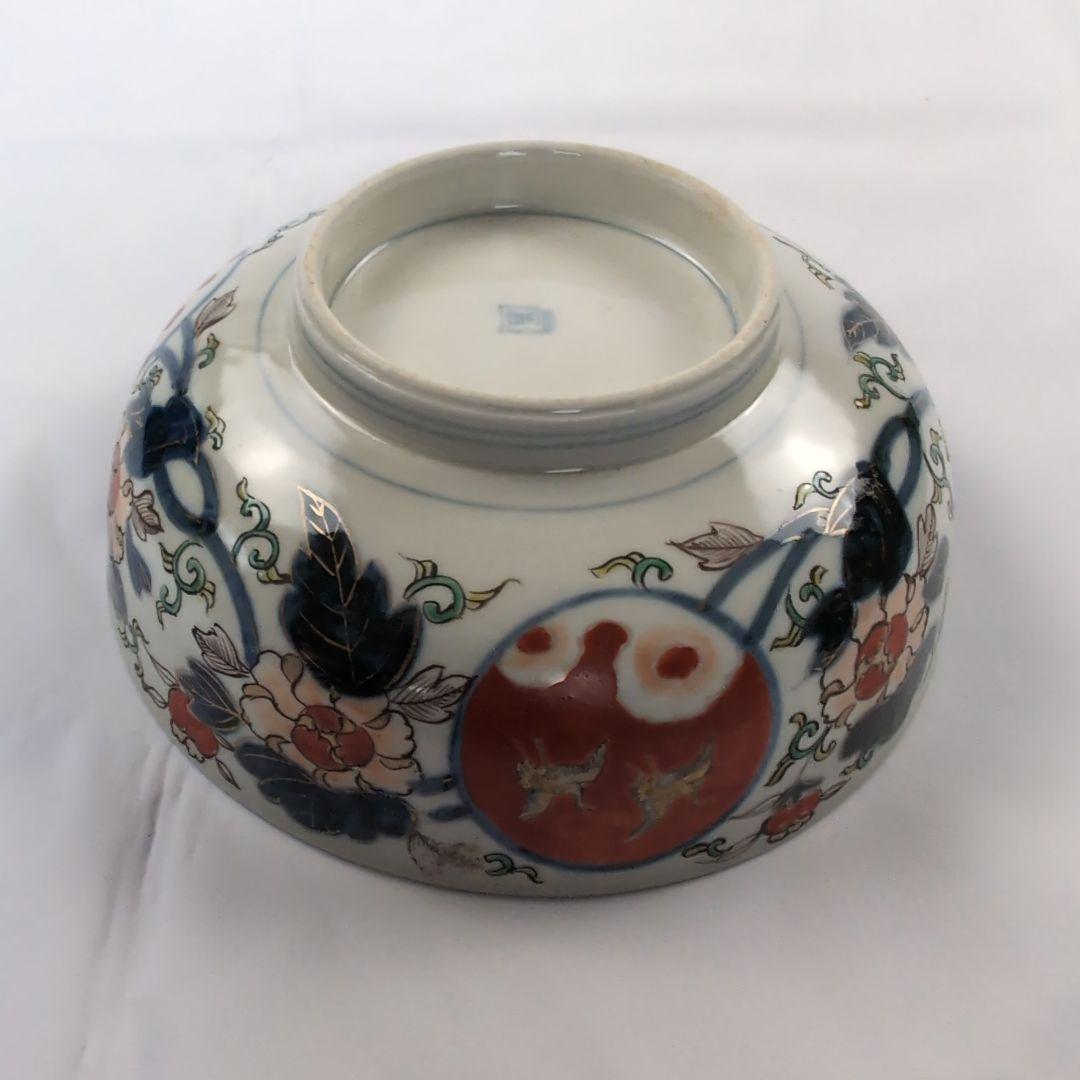 古伊万里鉢 南蛮人南蛮船文深鉢 古伊万里南蛮人南蛮船文深鉢 古伊万里深鉢