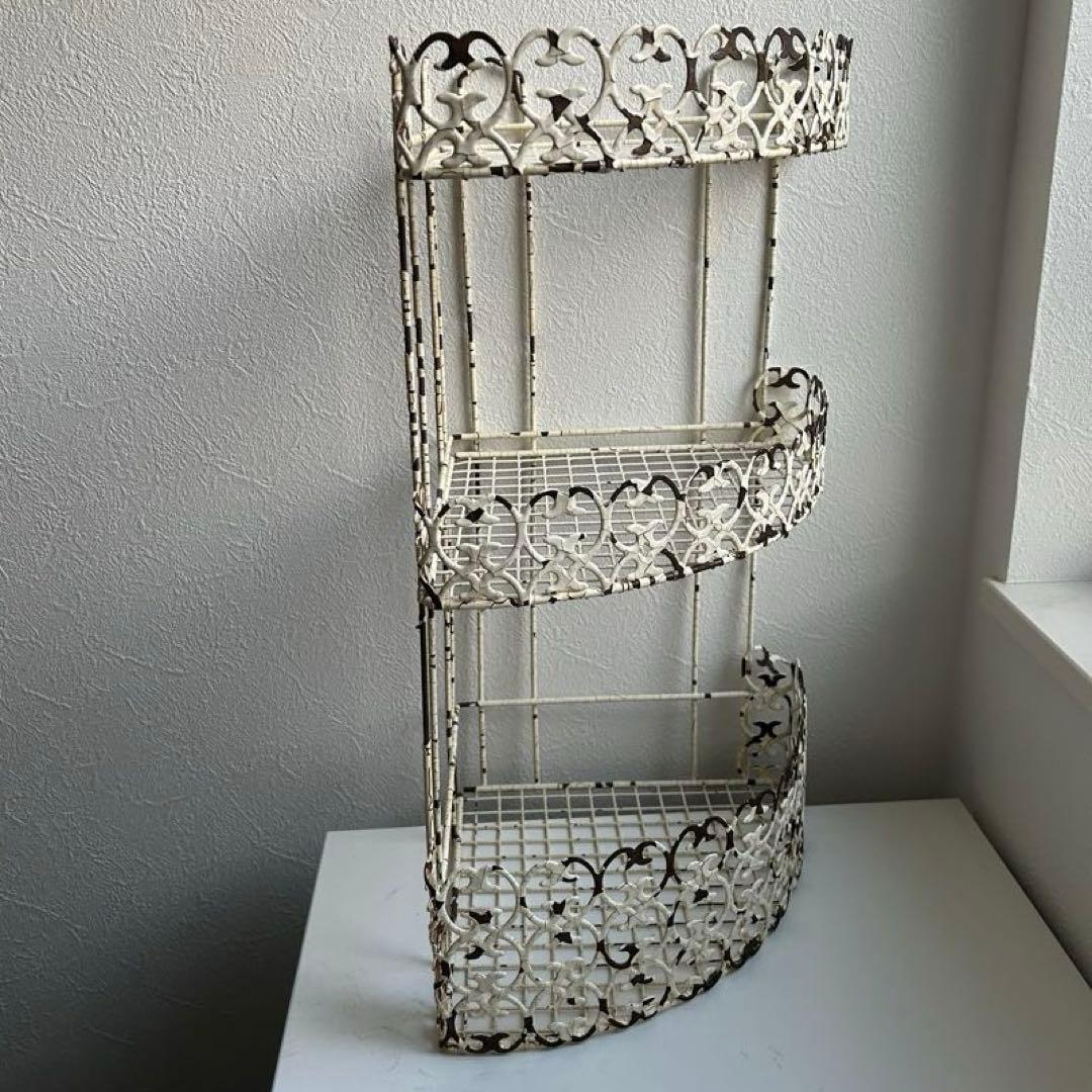 フランスアンティーク　ラック　アイアンラック　ワイヤーラック