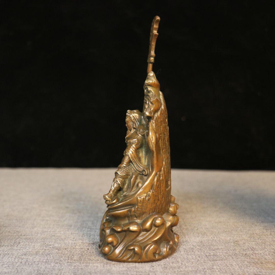銅器 銅像 武財神 関羽 関二爺仏像 置物 開運 風水 招財 工芸品