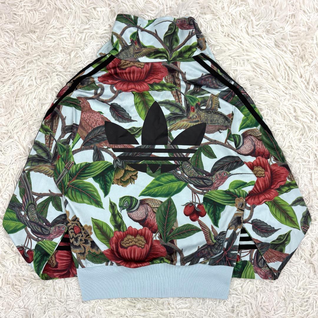 【希少】adidas FARM　花鳥柄セットアップ　M　刺繍ロゴ バックプリント