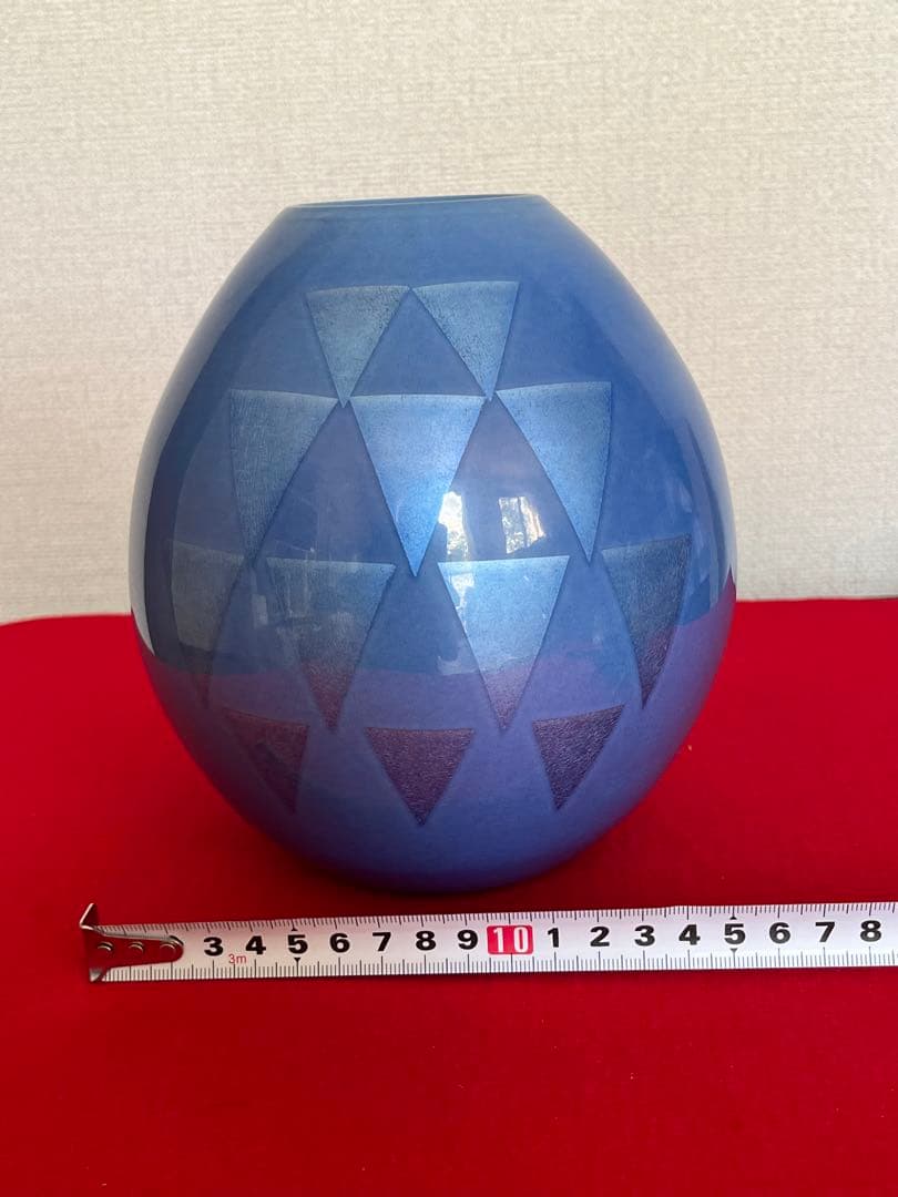 人間国宝内定 中田一於 淡青釉裏銀彩 花瓶 N48 日本工芸会正会員 九谷焼