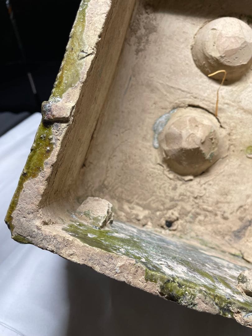 漢緑釉。灶台。漢時代。陶器。古美術。骨董品。舊家蔵出し。稀少品。