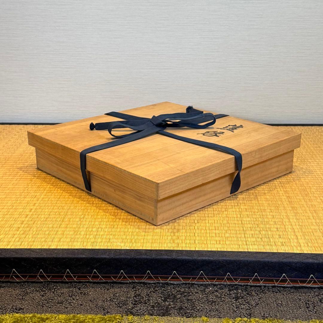 蒔絵師 細川司光 作 遠山蒔絵 炉縁 共箱 木製漆器 茶道具
