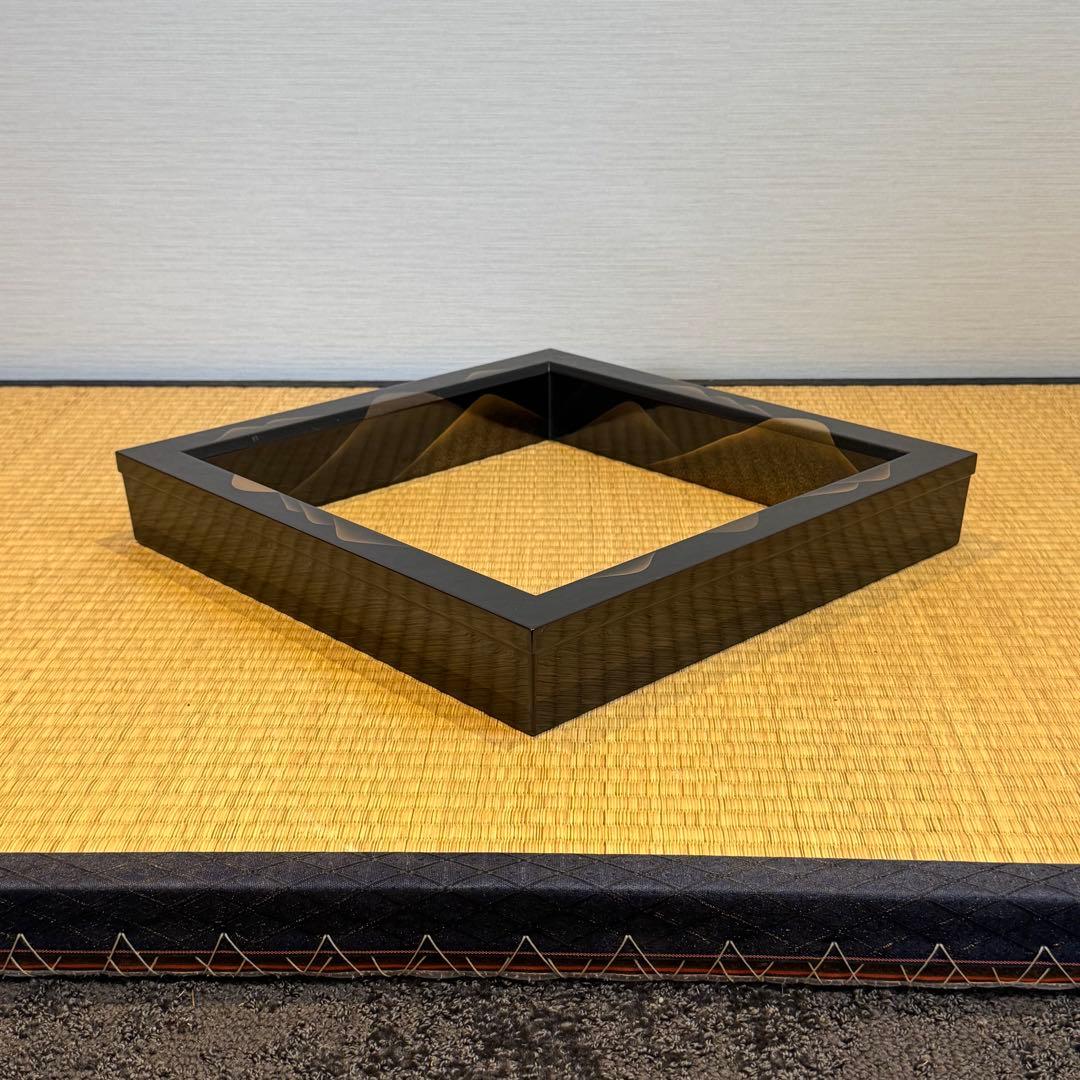 蒔絵師 細川司光 作 遠山蒔絵 炉縁 共箱 木製漆器 茶道具