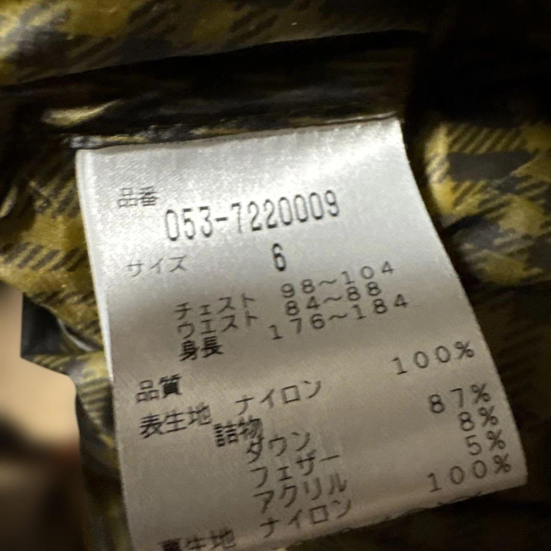 【美品】パーリーゲイツ オリーブグリーン チェック柄 ダウンジャケット