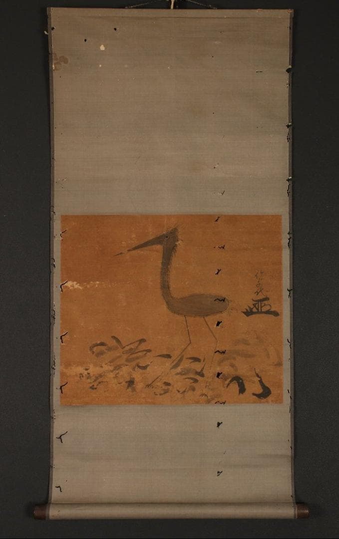 【重文級】徳川家康（竹千代）鶴図 竹千代署名・花押 検）豊臣秀吉 織田信長