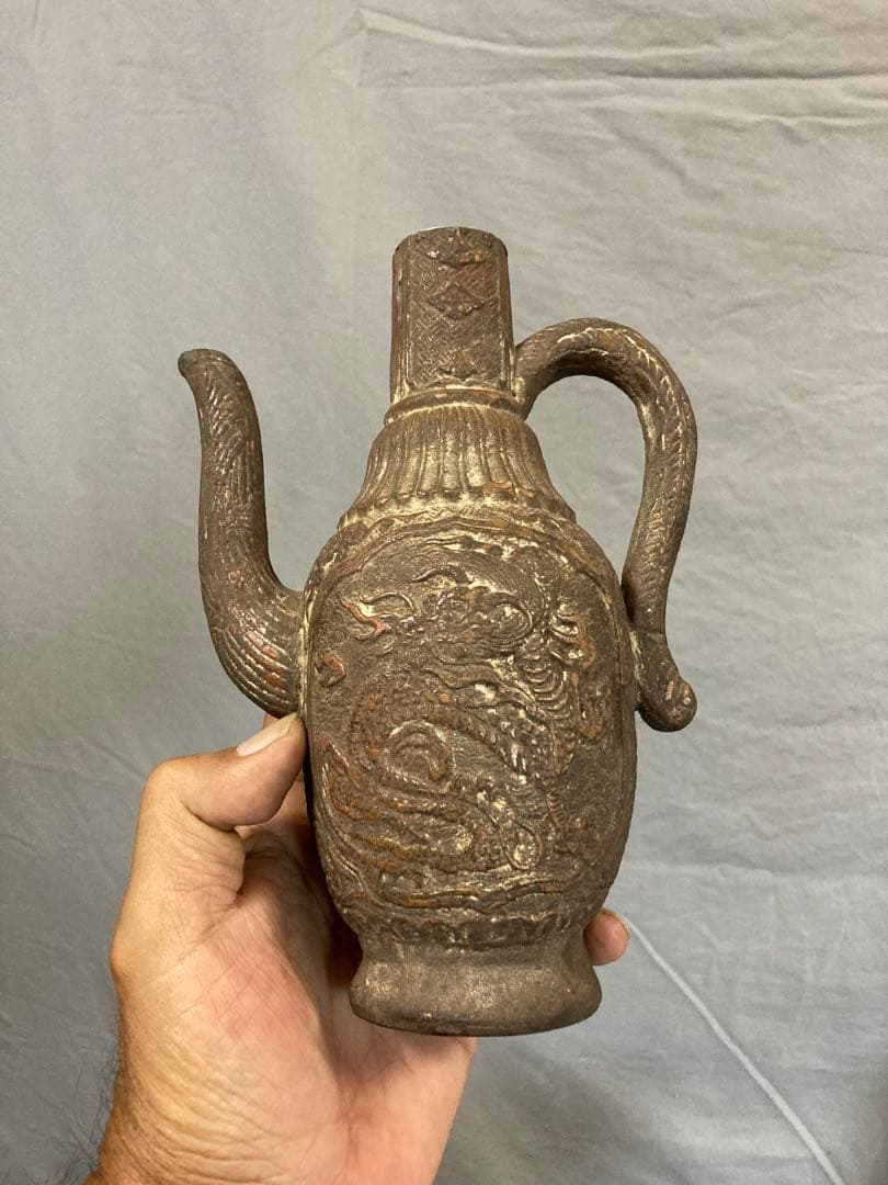 古琉球 水柱 覆輪直し 箱付き やちむん 壺屋 壷屋