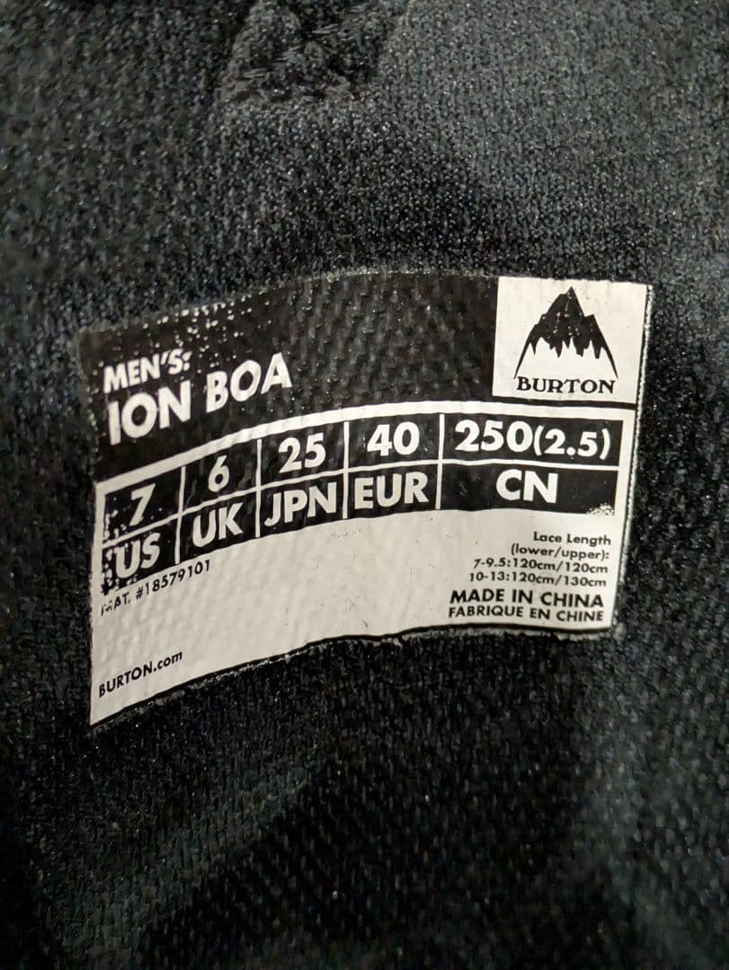 スノーボード BURTON ION BOA 18-19 25cm