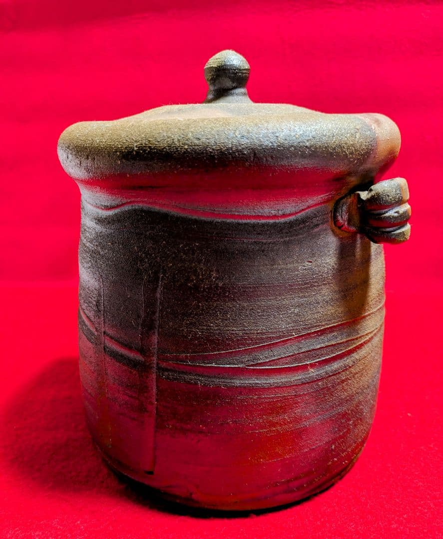 備前/茶道具/見附文雄 耳付水指/水指ｐ 日本茶/備前焼 工芸品/茶道 水指