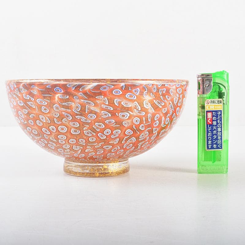 茶道具　ガラス工芸　金彩　茶碗　鉢　V　R5835