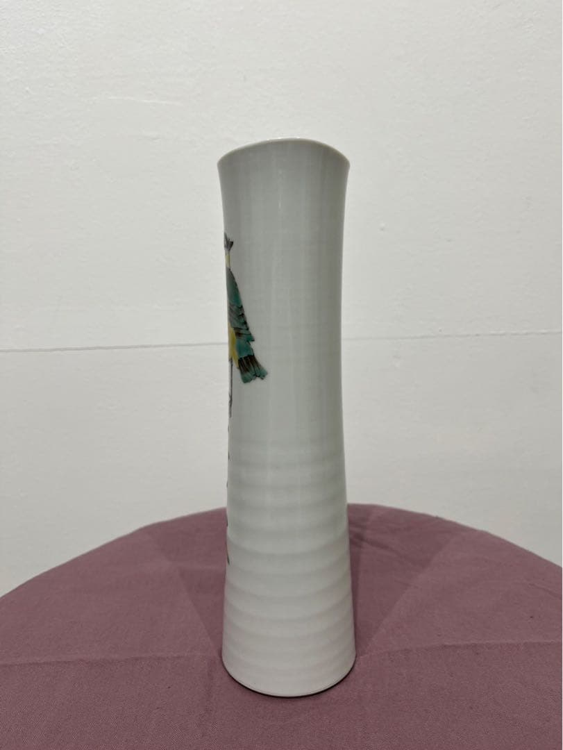 武腰潤『目白の掛花入』共箱付｜九谷焼の名工・人間国宝候補