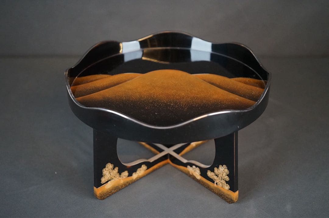 最上位作 加賀蒔絵 野村大仙 遠山若松蒔絵 丸三宝 梨地 共箱