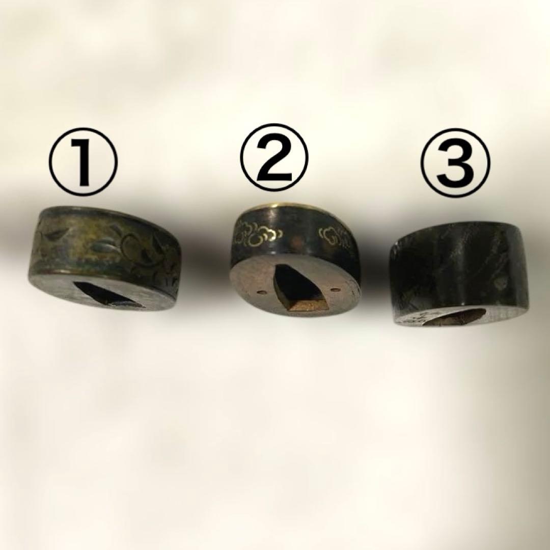 B-73 縁 3個セット　武具　刀装具　骨董品　時代物　日本　美術品　工芸品