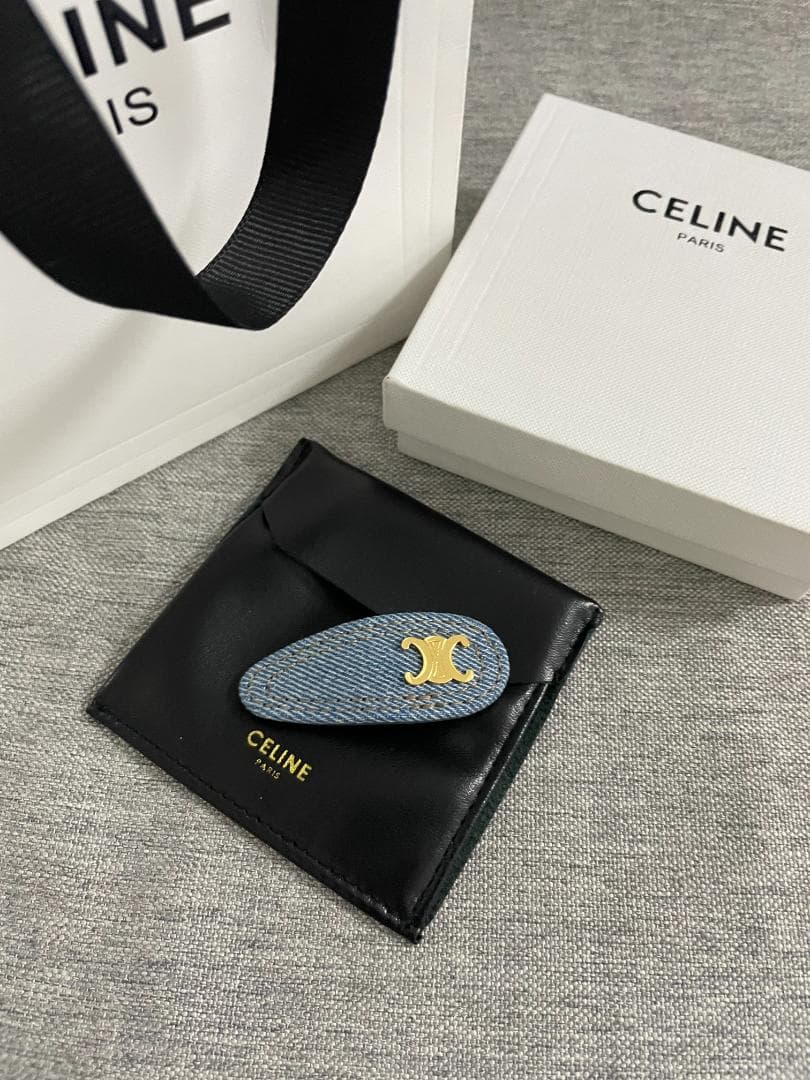 インディゴブルー/ 素敵 セリーヌ ヘアクリップ Celineトリオンフ