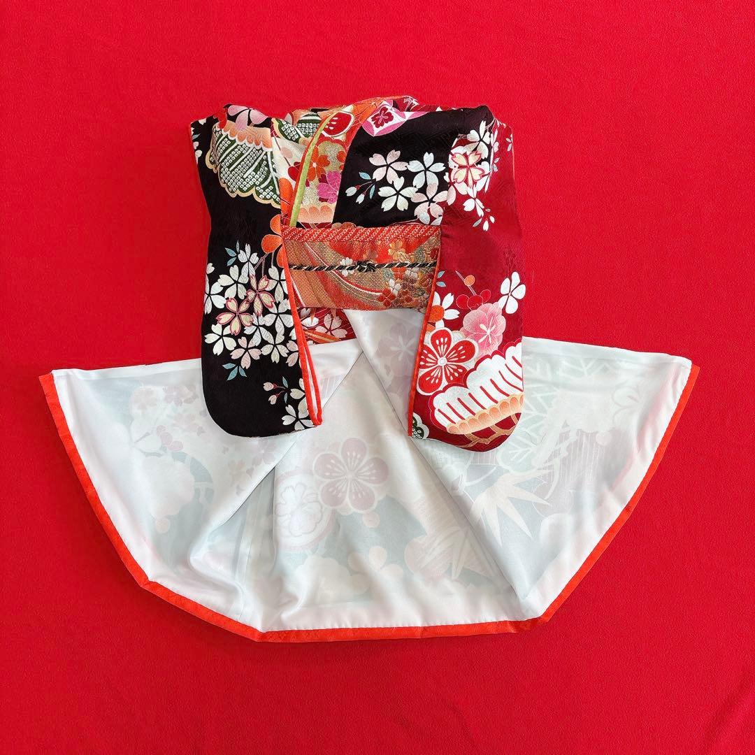 即納✨犬の着物 犬用本格大振袖 M お引き摺り 古典柄 正絹 松竹梅 犬服